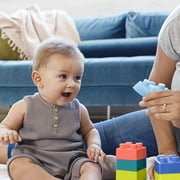 Infantino Super Soft 1st Building Blocks, Sensory Baby Toys, 6-12 Months, Multicolor, 12-Piece