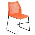 thumbnail image 2 of BizChair 661 lb. Capacity Orange Stack Chair with Air-Vent Back and Black Powder Coated Sled Base, 2 of 12