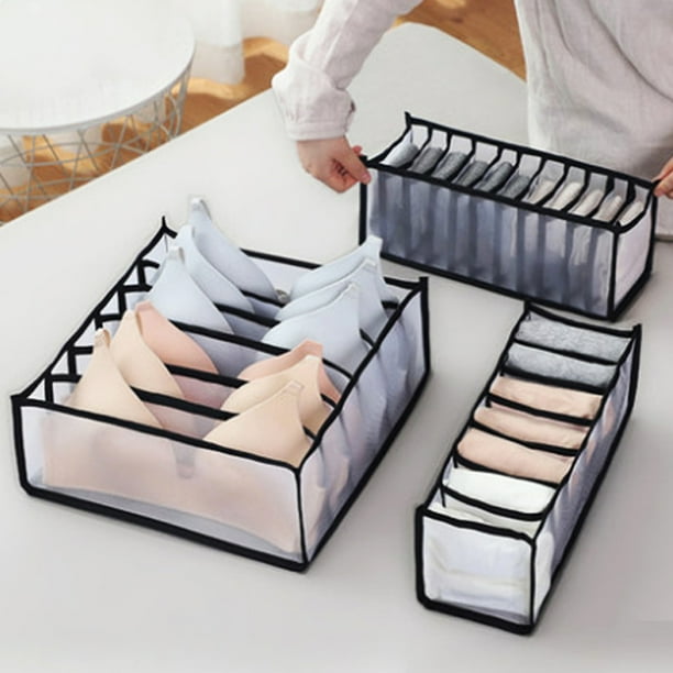 Windfall Underwear Drawer Organizer Divider Set, Foldable Underwear Storage Compartment Box for