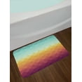 thumbnail image 2 of Indie Bath Mat, Mosaic Inspired Abstract Checkered Pattern Pastel Retro Rhombus Tile, Non-Slip Plush Mat Bathroom Kitchen Laundry Room Decor, 29.5 X 17.5 Inches, Turquoise Marigold Purple, Ambesonne, 2 of 2