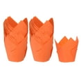 thumbnail image 1 of 100 Unidades de Moldes para Magdalenas de Papel Estándar En Forma de Tulipán, Envoltorios Antiadherentes Desechables para Cumpleaños, Banquetes y Fiestas, Naranja, 1 of 6