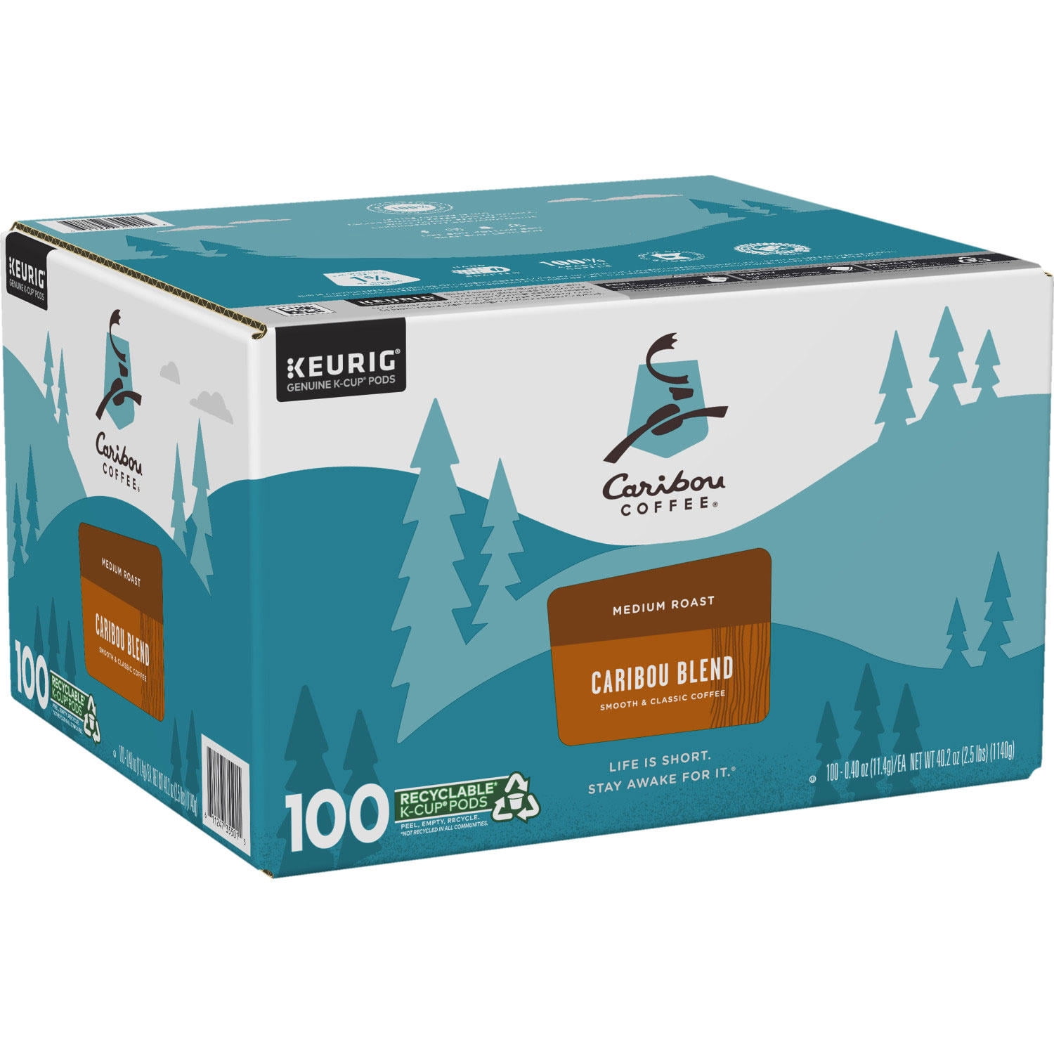 Caribou Coffee Caribou Blend, Single-Serve Keurig K-Cup Pods, Medium Roast  Coffee, 100 Count - Walmart.com