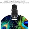 thumbnail image 4 of Square 2Pack PU Leather Peacock Feather Cruise Luggage Tag with Privacy Cover and Name ID Tag for Travel Handbags Backpacks Luggage Tags, 4 of 6