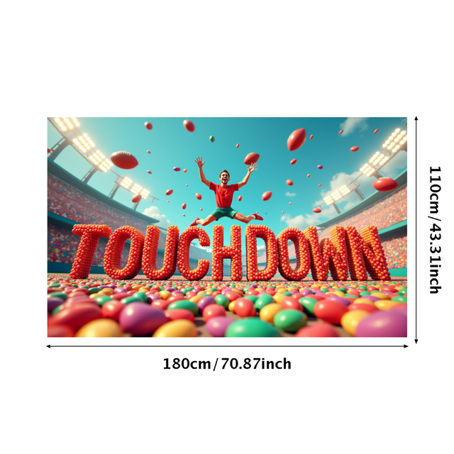 Football Themed Snow Globe Inspired Banner, Winter Holiday Decor, Touchdown Element, Background for Sports Parties, Photography Props, Winter Gatherings, Event Decors