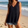 thumbnail image 5 of Wutalume Crochet Tank Tops for Women - V Neck Sleeveless Hollow Out Knit Loose Fit Boho Blouse for Summer Beach Vacation Casual Outfits and Cover Ups,Black One Size, 5 of 6