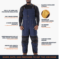 thumbnail image 3 of RefrigiWear 54 Gold Insulated Bib Overalls - Heavy-Duty, Water-Repellent, -20°F Comfort Rating, Durable Cold Weather Workwear, 3 of 6