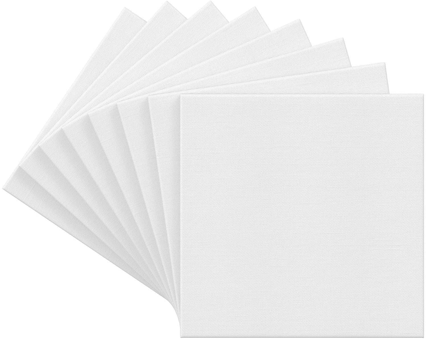 Arteza Paint Canvases for Painting, Pack of 12, 8 x 10 Inches, Blank White  Stretched Canvas Bulk, 100% Cotton, 8 oz Gesso-Primed, Art Supplies for  Adults and Teens, Acrylic Pouring and Oil