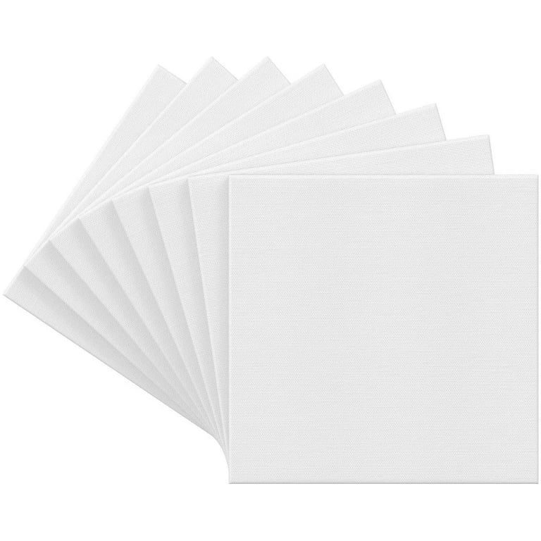  ARTEZA Canvases for Painting, Pack of 8, 12 x 12 Inches, Square  White Stretched Canvas Bulk, 100% Cotton, 8 oz Gesso-Primed, Art Supplies  for Adults and Teens, Acrylic Pouring and Oil Painting