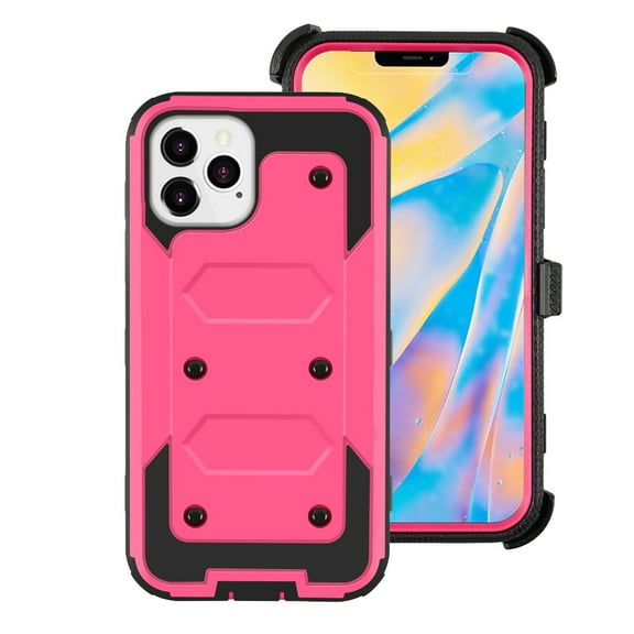 Mignova for iPhone 12 Case, iPhone 12 Pro Case Built in Screen Protector Full Body Heavy Duty Protection Shock Reduction Bumper Phone Case Cover for Apple iPhone 12 / iPhone 12 Pro 6.1 inch (Pink)