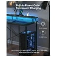 thumbnail image 4 of 47" Gaming Desk with Power Outlets & Monitor Stand, Computer Desk with Storage Shelves, Home Office Study Desk - Black, 4 of 6