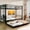 Black, variant on Netrum Twin Bunk Beds Twin over Twin Loft Bunk Bed for Adults Metal Bunk Beds Twin over Twin Heavy Duty Bunk Beds Frame with Stairs & Guardrail White