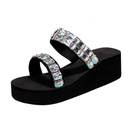 

VerPetridure Sandals for Women Dressy Summer Fashion Women s Shoes Casual Round Toe Wedge Heel Slippers Sandals
