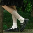 thumbnail image 4 of Women's Ruffle Socks Sexy Lace Ankle Socks 3 Pairs, 4 of 8