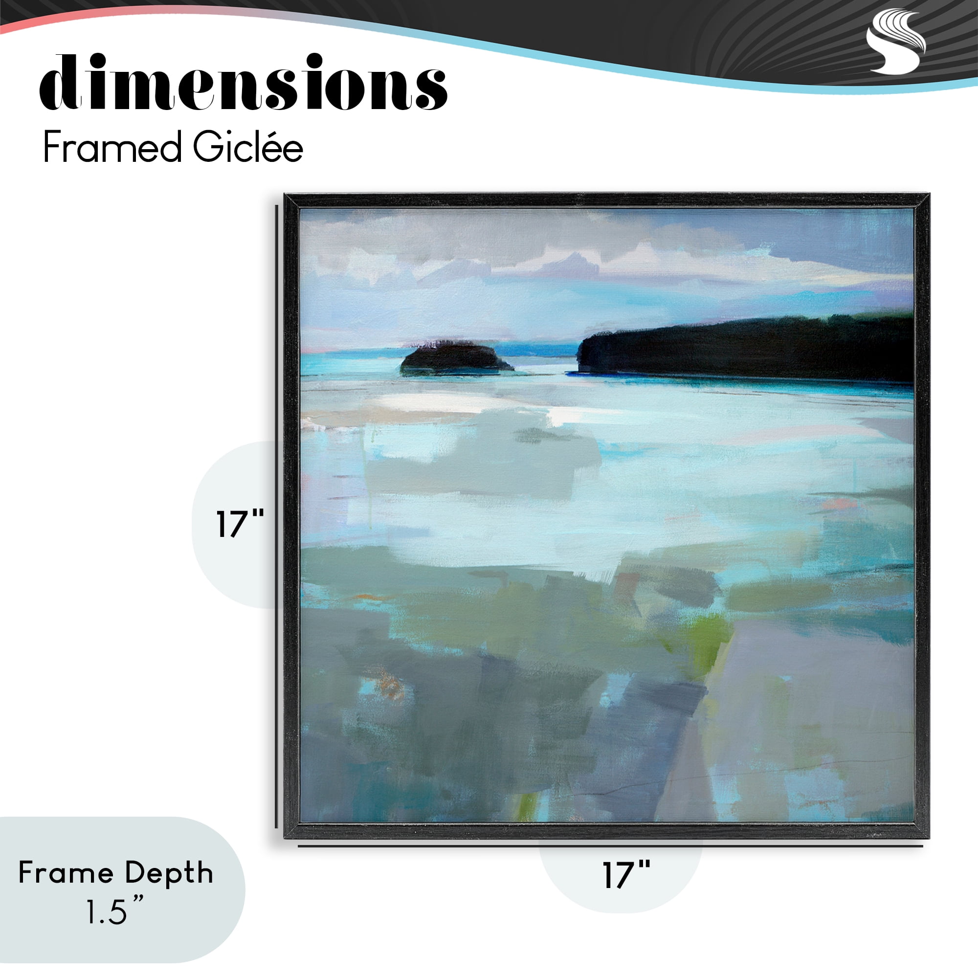 Stupell Industries Freeport Maine Abstraction Black Framed Giclee Art, design by Kathleen Robbins