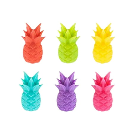 

Wine Glass Markers Set of 6 Cute Pineapple Silicone Drink Glass Charms Tags Identification Cup Labels Signs for Party