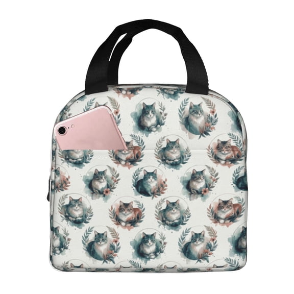 Cat Lunch Bag Lunch Box for Women,Leakproof Lunch Tote Large Capacity,Reusable Insulated Lunch Tote Bag,Keep Warm and Fresh,Cooler bag Lunch Container for Work Office Picnic Travel