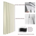 thumbnail image 6 of Cream White Stripe Blackout Curtains for Bedroom/Living Room, Pinch Pleated Black Out Curtains, Modern Rustic Vertical Striped Room Darkening Window Drapes with Hooks 2 Panels, 59"x70", 6 of 8