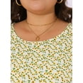 thumbnail image 5 of DARING DIVA Women's Plus Short Sleeve Crew Neck Casual Babydoll Top 1X Yellow, 5 of 5