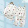 thumbnail image 2 of WRKEKC Summer Outfits for Girls Long Sleeve Round Neck Print Top and Pants Loungewear Set Comfortable for 18 Months-12 Years, 2 of 4