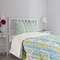 thumbnail image 3 of Ambesonne Pastel Quilted Bedspread Set 2 Pcs, Abstract Spring Daisies, Twin Size, Multicolor, 3 of 5