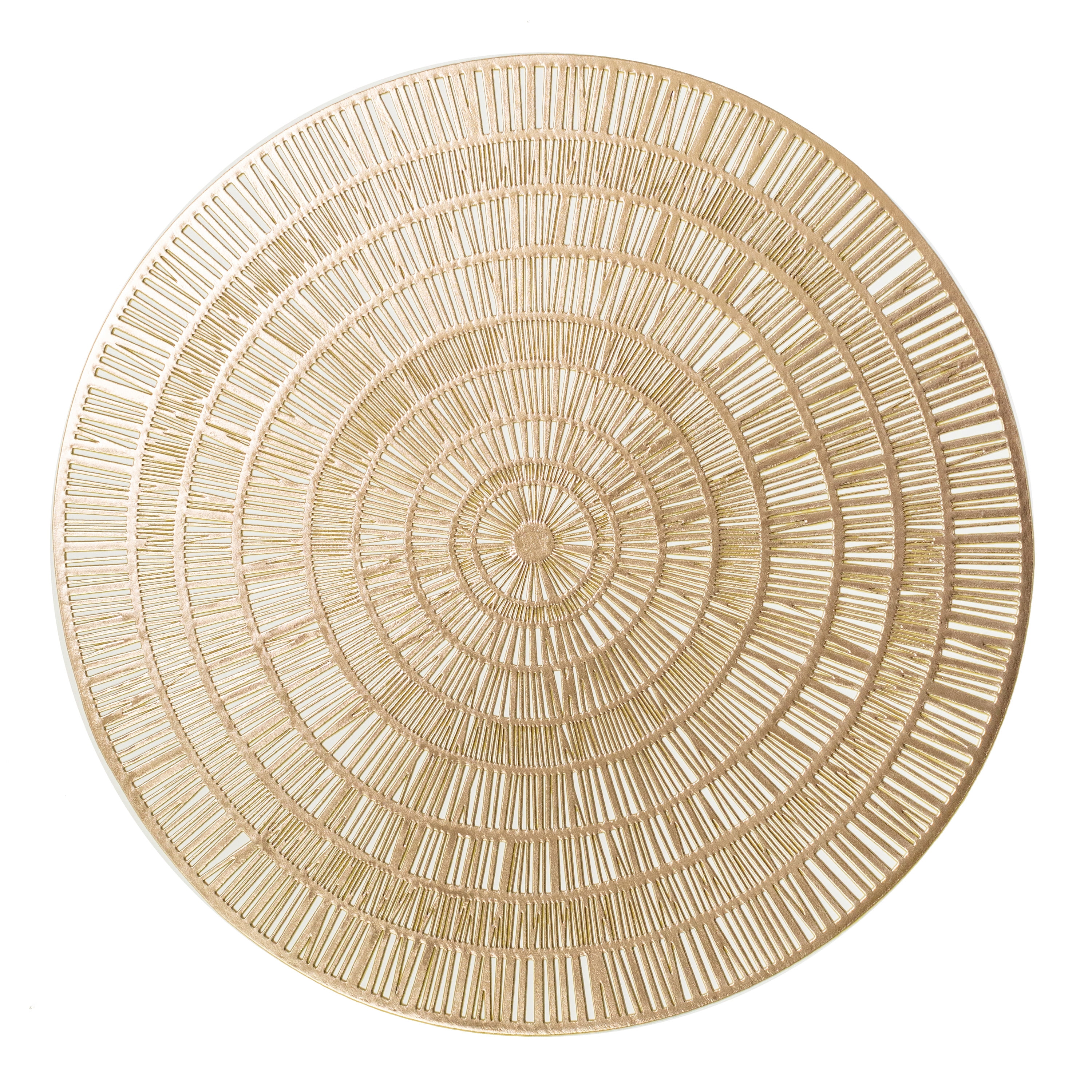 Mainstays Zayne Pressed Vinyl Round Table Placemat Gold 15.8" RD (1 piece)