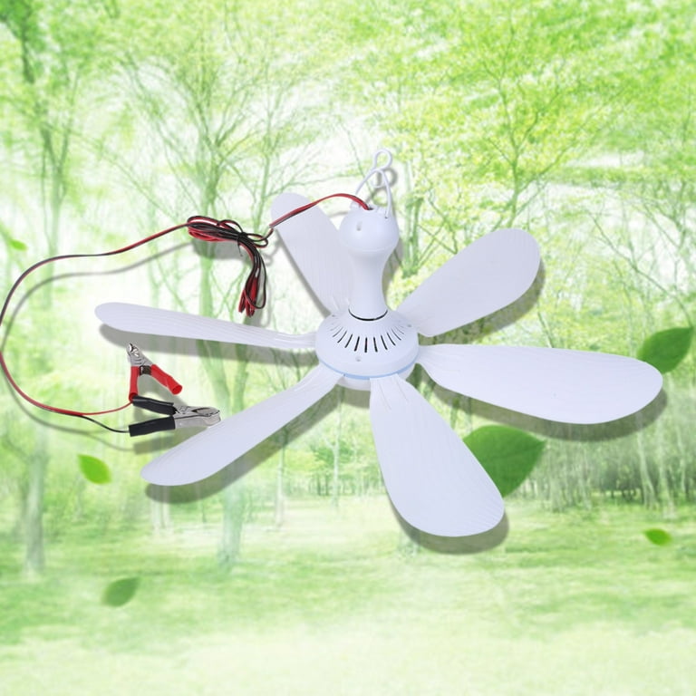 WINDLAND 12V Portable Ceiling Fan 20inch Mini Hanging Ceiling Fan