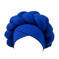 thumbnail image 2 of Only Moment Head Scarf for Women Cancer Chemo Beanies Bandana Headwrap Cap Polyester,Spandex Soft Pre Tied Knot Pleated African Head Wraps Cancer Turban Cap Chemo Headwrap Head Wear Blue,One Size, 2 of 5