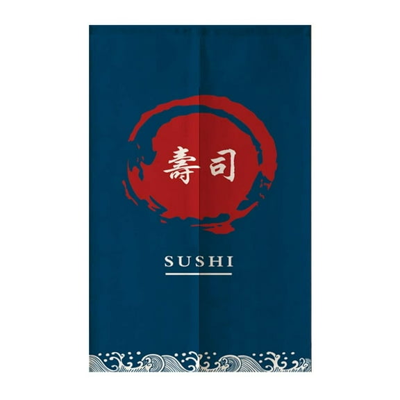 TJ Global Japanese Noren Doorway Curtain/Tapestry for Home or Restaurant - 33.5 x 59 ("Sushi)