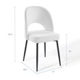 thumbnail image 3 of Side Dining Chair, Fabric, Black White, Modern Contemporary Urban Design, Kitchen Room Cafe Bistro Restaurant Hospitality, 3 of 9