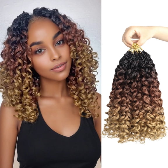 8 Packs 12 inch GoGo Curl Crochet Hair Pre Looped, Pre Twisted Short Curly Crochet Hair for Black Women, Ocean Deep Water Wave Beach Braiding Hair (1B-30-27)