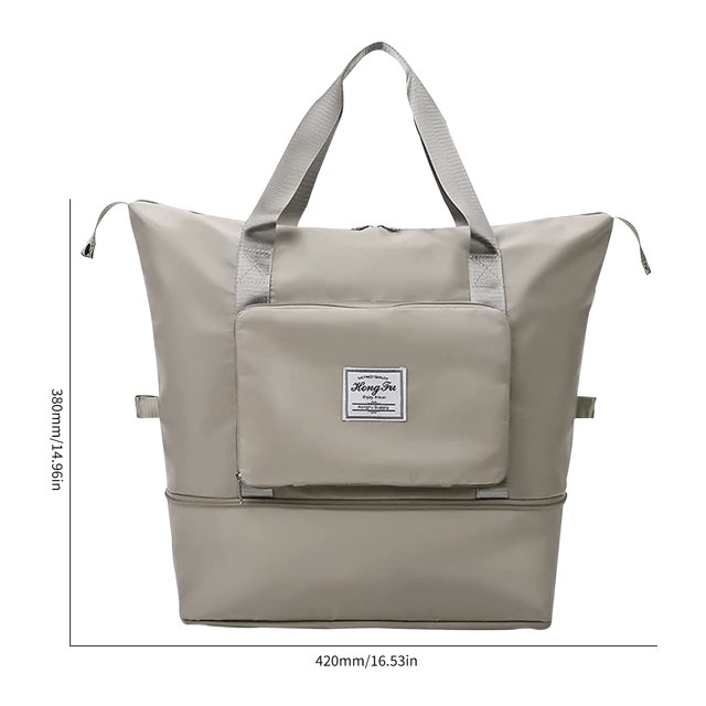 Bolsa de viaje de deporte plegable de gran capacidad impermeable para mujer (Gris) Likrtyny Para Estrenar