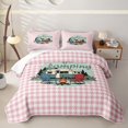 thumbnail image 2 of Erosebridal Camping Camper Bed Spread Queen For Travel Trailers Bed Spread Queen,Classic Geometric Checkered Queen Coverlet Set For Girls Kids,3 Pieces, 2 of 7
