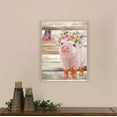 thumbnail image 5 of WFSposter Funny Piggy and Pink Butterfly Pig Pictures Wall Art Farmhouse Wall Decor Farm Animal Canvas Poster Mural for Bedroom Bathroom and Kitchen Framed and Ready to Hang 10"x15", 5 of 6