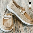 thumbnail image 3 of huanledash Women Lace-up Slip-on Breathable Non Slip Flat Canvas Sneakers Loafer Shoes, 3 of 8