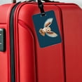 thumbnail image 5 of Barn Owl Bird Flying Faux Leather Travel Luggage Tag, 5 of 7