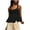 Black, variant on Miluxas Women Ruffle Bubble Hem Tank Top Sleeveless Square Neck Backless Pleated Solid Color Going Out Crop Cami Tops White S(S)
