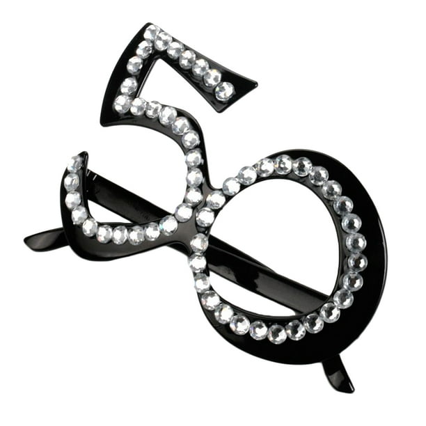 glitter crystal black birthday glasses aniversario fiesta de bodas negro 50 Sunnimix Anteojos de la fiesta de cumpleaños