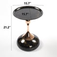 thumbnail image 2 of Unique End Coffee Table, Mermaid Tail Round Side Table with Metal Pedestal, Minimalist Accent Table for Small Spaces, Living Room (Black), 2 of 9