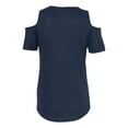 thumbnail image 3 of Boxercraft T32NAV Ladies Cold Shoulder Tee,Navy,M, 3 of 5