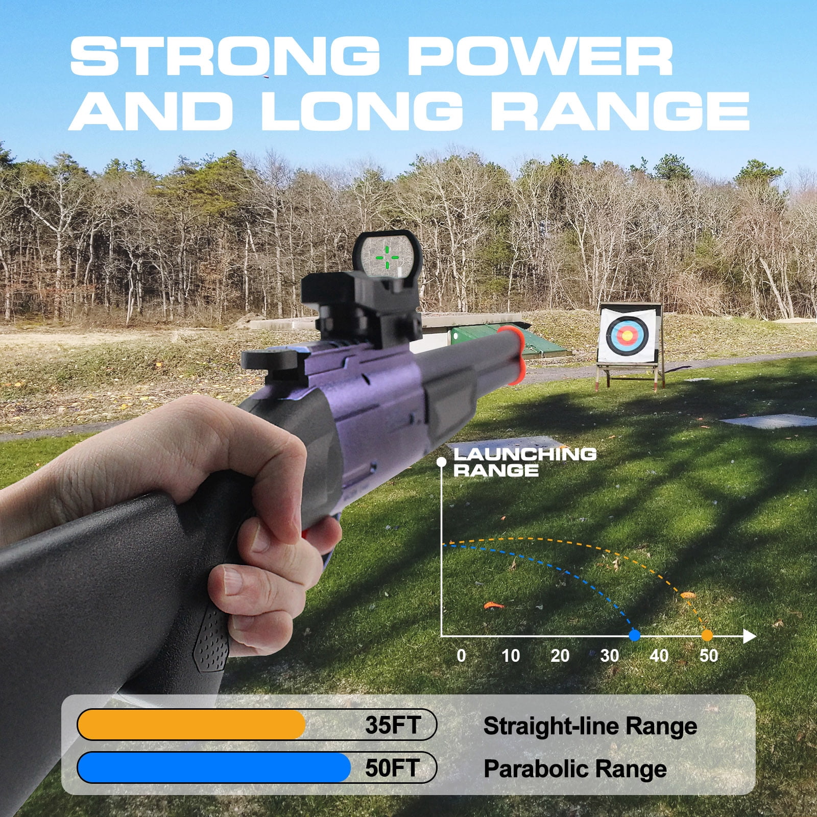 Double Barrel Manual Loading Soft Dart Blaster, with 40 Soft Darts,  Foam Blaster with Scope for 14+ Years Old