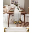 thumbnail image 4 of Table Runner 108 Inches Long for Kitchen Dining, Yellow Floral Spring Dresser Scarf Farmhouse, Dining Table Decorations for Wedding/Parties, Summer Rustic Botanical Vintage Wood 13 x 108 In, 4 of 9