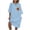 Sky Blue, variant on IROINNID Summer Dresses for Women , Plus Size Summer T-shirt Dresses for Women with Short Sleeve and Round Neck Printed Casual Outfits Dress