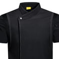 thumbnail image 6 of Chef Coat Jacket Short Sleeve Work Wear Cooking Clothes Catering Shirt Unisex Uniform for Kitchen Cafe Pubs Restaurant Food Industry , Black XXXXL, 6 of 8