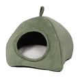 thumbnail image 2 of Coussin de Lit Maison pour Chat Mignon, Lavable, en Peluche pour l'Hiver, pour Chats d'Intérieur, Vert et m, 2 of 8