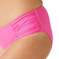 thumbnail image 2 of Ocean Blues Women's Full Coverage Bikini Bottom Mid Rise Ruched Sides Swim Bottoms Pink Size 2X-Large, 2 of 6