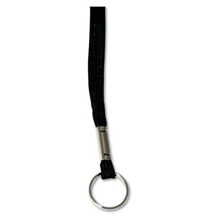 Advantus Deluxe Lanyards, Ring Style, 36" Long, Black, 24/Box