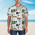 thumbnail image 2 of Pofeuu Back To School A Print Hawaiian Shirt for Men Sleeves Casual Button Down Summer Beach Dress Shirts T-Shirts,Medium, 2 of 7