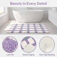 thumbnail image 3 of REGALWOVEN Checkered Non Slip Bath Mats, Soft Fluffy Absorbent Bathroom Rugs for Shower, Sink Purple Green 16" x 24", 3 of 7