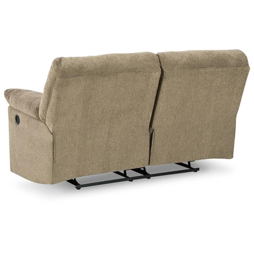 Bowery Hill Contemporary Fabric Reclining Loveseat in Light Brown