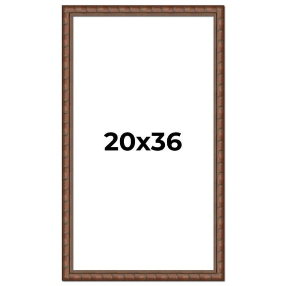 20x36 Dark Brown Bamboo Real Wood Picture Frame Width 1.5 inches | Interior Frame Depth 0.5 inches